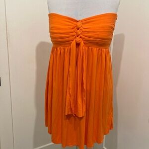 Mystical Orange Strapless Knot Front Dress by Zen Knits |Size Large